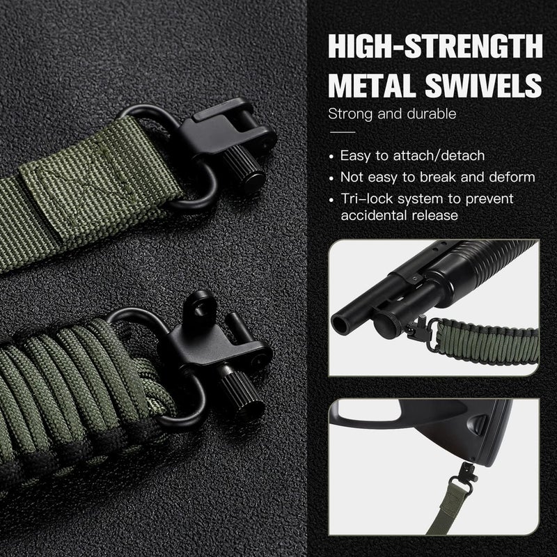 VVAAGG Two-Point Paracord Rifle Sling with Swivels, Non-Slip Gun Sling with Adjustable Length Strap - Image 5